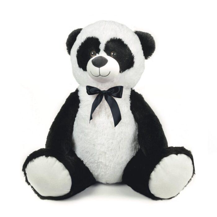 peluche panda con occhioni glitterati e imbottitura riciclata